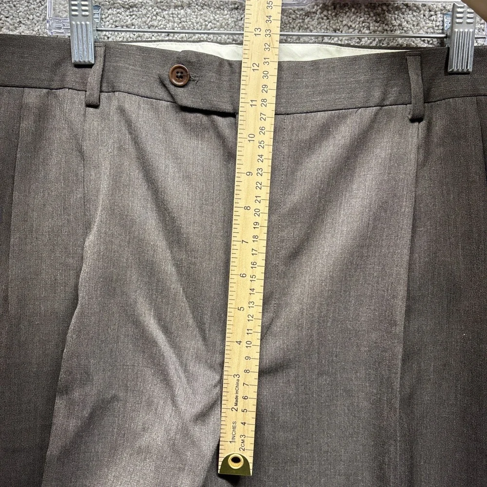 Brooks Brothers Madison Fit Brown 100% Wool Dress Pants Size 40x30 Pleated NWT